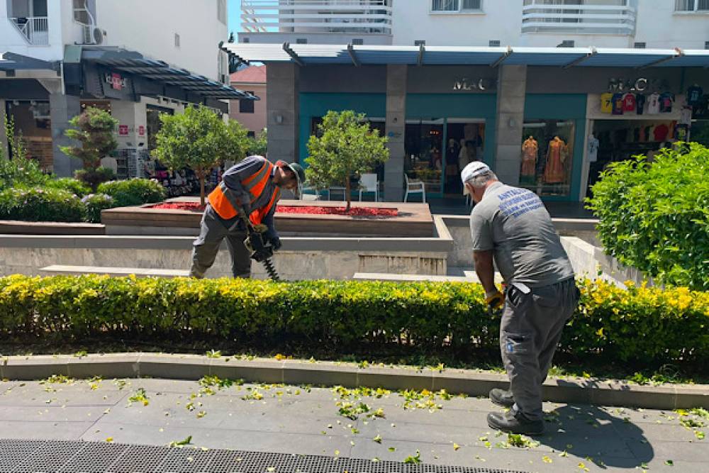 Kemer Liman Caddesi'nde &ccedil;evre d&uuml;zenlemesi &ccedil;alışması yapıldı