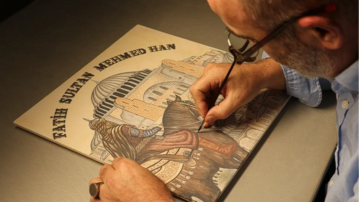 T&uuml;rk tarihini 27 metrelik &ccedil;ini eserle anlattı