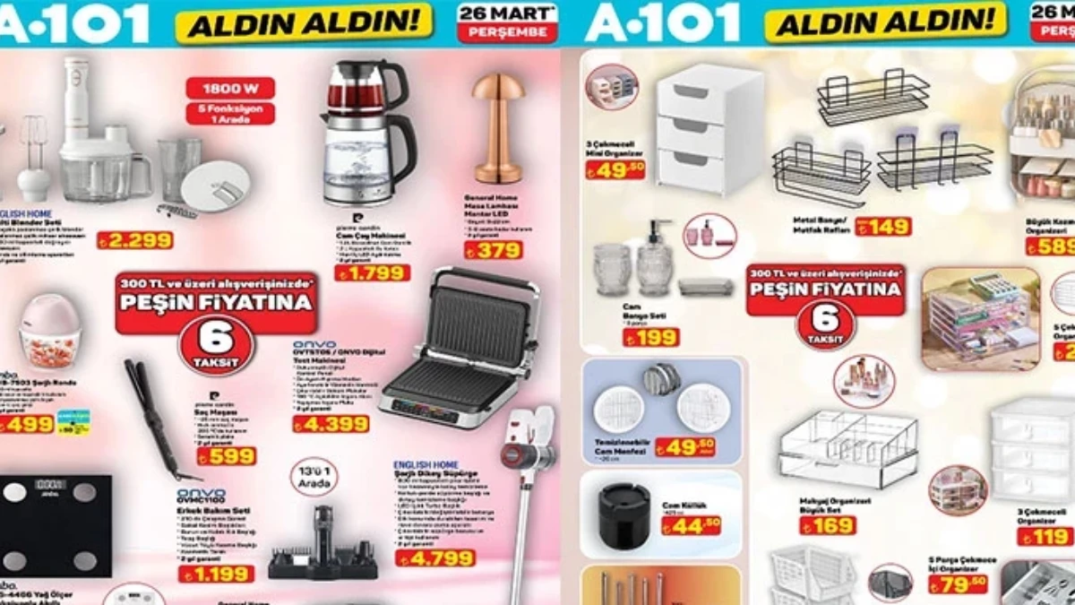 A101&rsquo;DE BU HAFTA | A101 26 Mart 2026 akt&uuml;el indirim kataloğu yayınlandı! &Ccedil;ok uyguna &uuml;r&uuml;nler