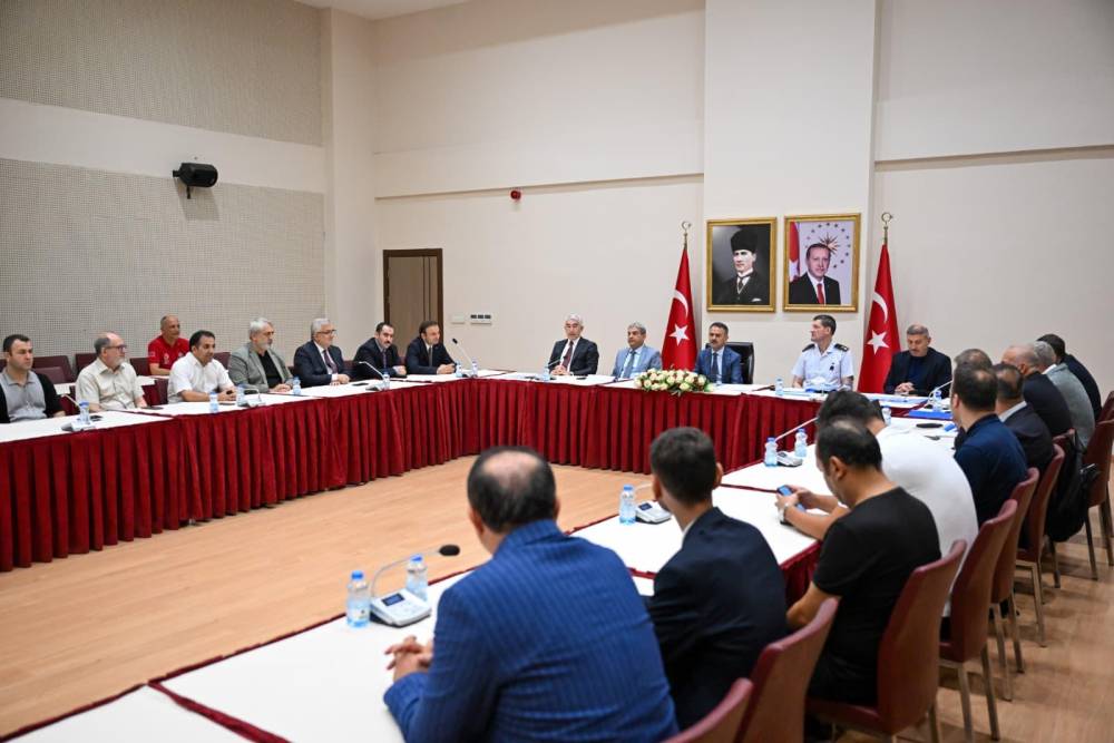 Milli M&uuml;sabaka İl Spor G&uuml;venlik Kurulu Toplantısı, Vali Aktaş başkanlığında yapıldı