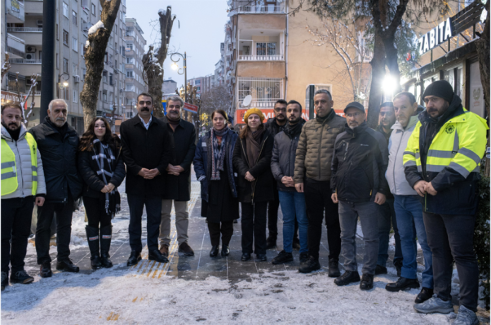 DBB Eş Başkanları karla m&uuml;cadele &ccedil;alışmalarını takip ediyor