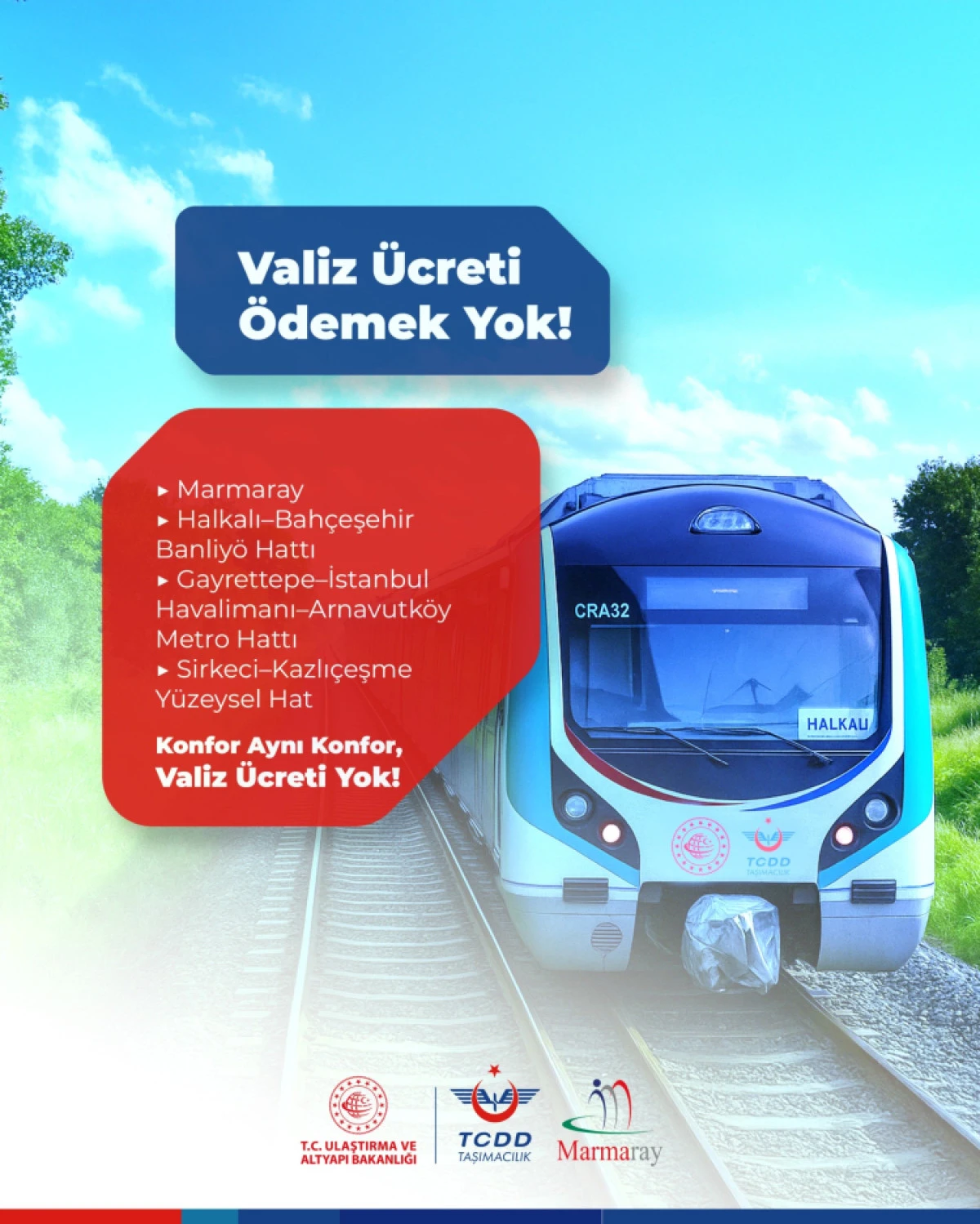 Marmaray ve Metroda Valiz Ücreti Kaldırıldı